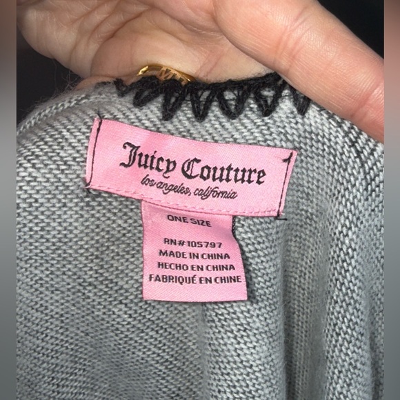 Juicy Couture Black and White Women's Poncho - Picture 4 of 4